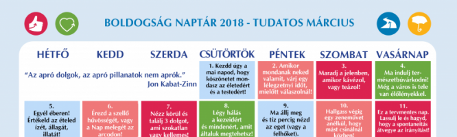 Tudatos március – naptár a boldogabb hétköznapokért!